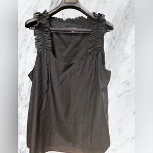 Banana republic ruffled blouse black